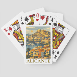 Alicante Spain Travel Souvenir Minimalist Coastal Poker Cards
