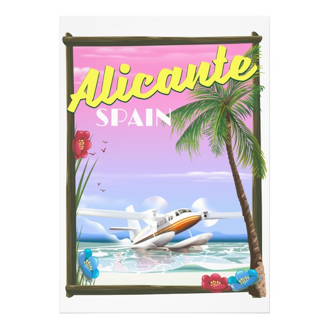 Alicante Spain vintage style travel poster (Front)