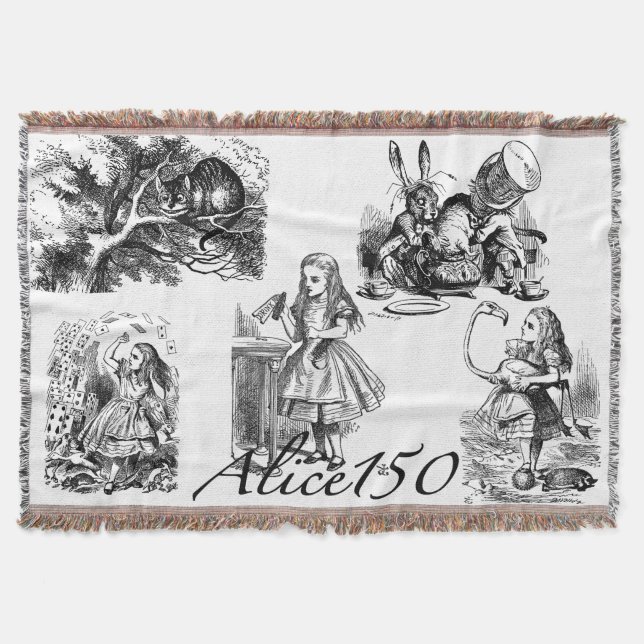 Alice150 Alice in Wonderland 150th Anniversary Throw Blanket (Front)