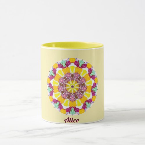 ALICE  A Personalized Candy Delight Pattern Mug