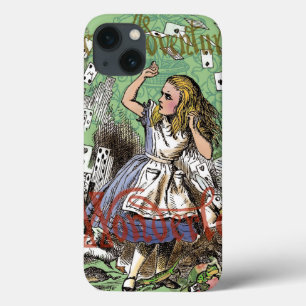 alice adventure cards wonderland hatter rabbit  iPhone 13 case
