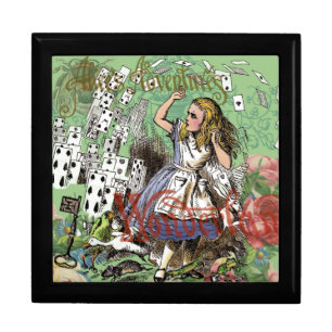 alice adventure cards wonderland hatter rabbit  gift box