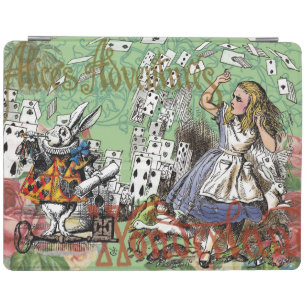 alice adventure cards wonderland hatter rabbit  iPad smart cover