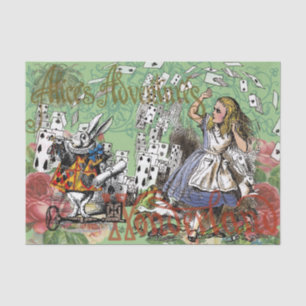 alice adventure cards wonderland hatter rabbit  tissue paper