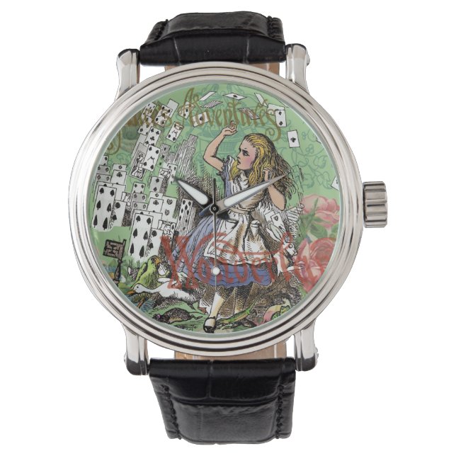 alice adventure cards wonderland hatter rabbit  watch (Front)