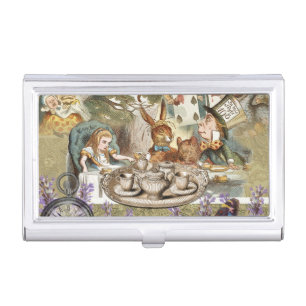 Alice Adventures Classic Wonderland Tea Party Business Card Case