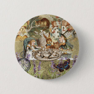 Alice Adventures Classic Wonderland Tea Party Button