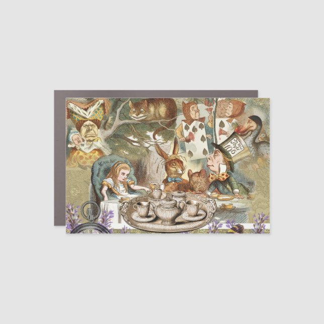 Alice Adventures Classic Wonderland Tea Party Car Magnet (Front)