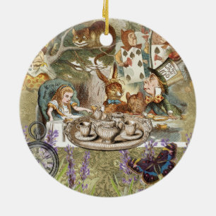 Alice Adventures Classic Wonderland Tea Party Ceramic Ornament