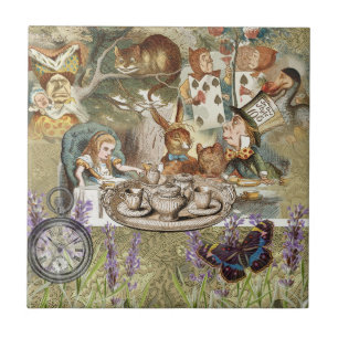 Alice Adventures Classic Wonderland Tea Party Ceramic Tile