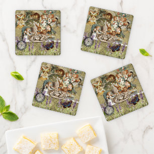 Alice Adventures Classic Wonderland Tea Party Coaster Set