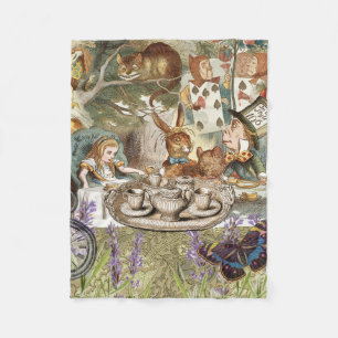 Alice Adventures Classic Wonderland Tea Party Fleece Blanket