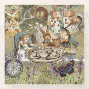 Alice Adventures Classic Wonderland Tea Party Glass Coaster