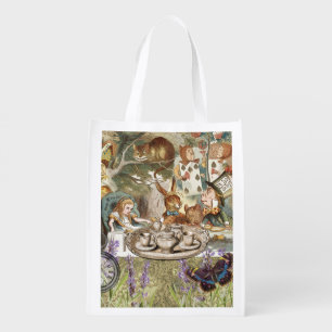 Alice Adventures Classic Wonderland Tea Party Grocery Bag