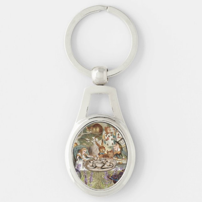 Alice Adventures Classic Wonderland Tea Party Keychain (Front)