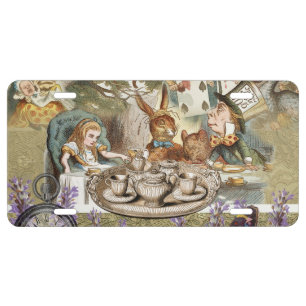 Alice Adventures Classic Wonderland Tea Party License Plate