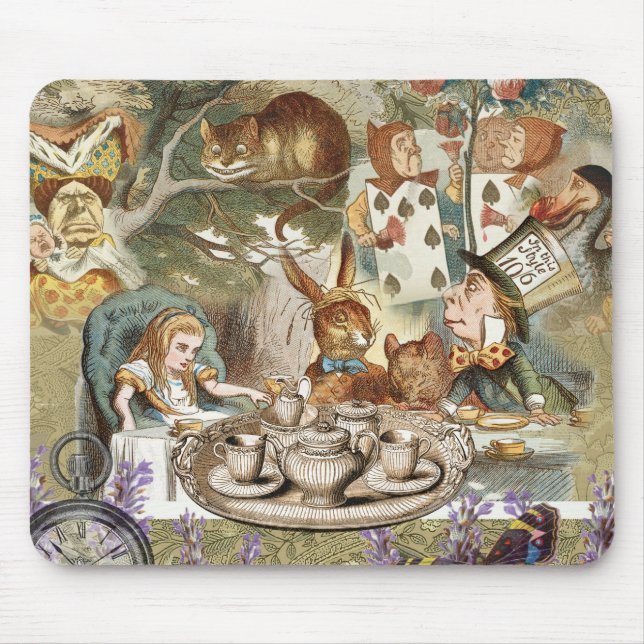 Alice Adventures Classic Wonderland Tea Party Mouse Pad (Front)