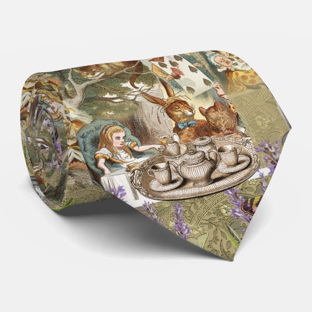 Alice Adventures Classic Wonderland Tea Party Neck Tie (Rolled)