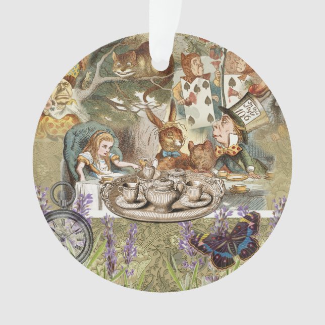 Alice Adventures Classic Wonderland Tea Party Ornament (Front)