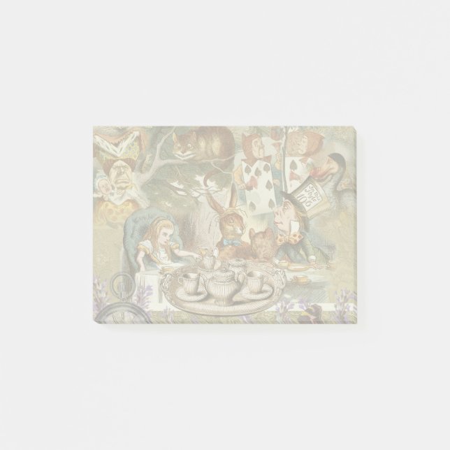 Alice Adventures Classic Wonderland Tea Party Post-it Notes (Front)