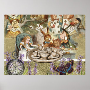 Alice Adventures Classic Wonderland Tea Party Poster