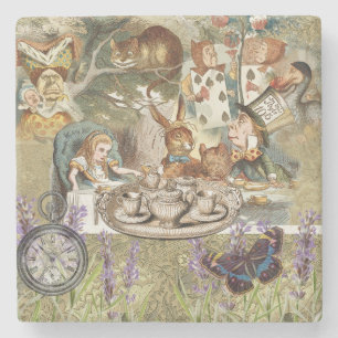 Alice Adventures Classic Wonderland Tea Party Stone Coaster