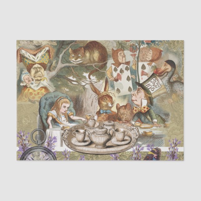 Alice Adventures Classic Wonderland Tea Party Tissue Paper (Front)