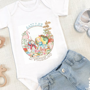 Alice Adventures in Woderland Birthday Tea Party Baby Bodysuit