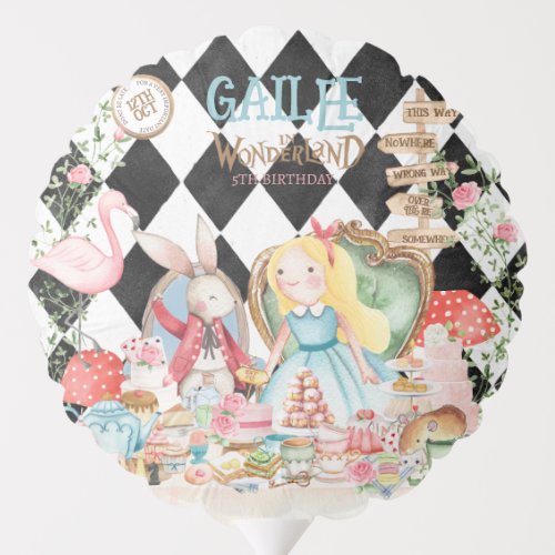 Alice Adventures in Woderland Birthday Tea Party Balloon