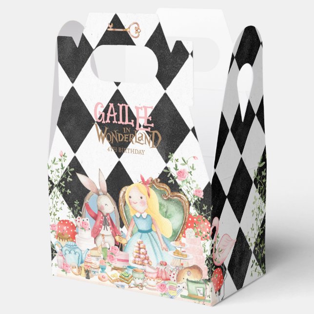 Alice Adventures in Woderland Birthday Tea Party Favor Boxes (Opened)