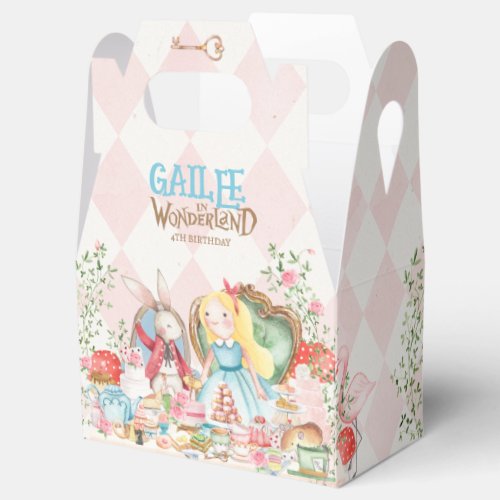 Alice Adventures in Woderland Birthday Tea Party Favor Boxes