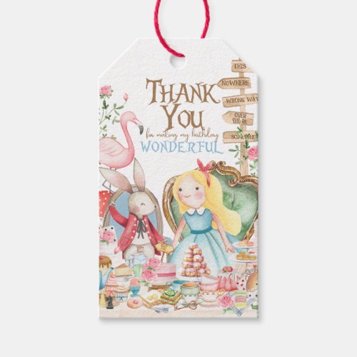 Alice Adventures in Woderland Birthday Tea Party Gift Tags