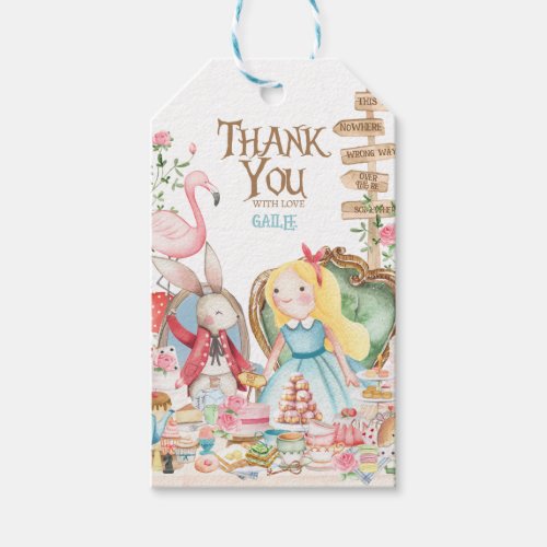 Alice Adventures in Woderland Birthday Tea Party Gift Tags