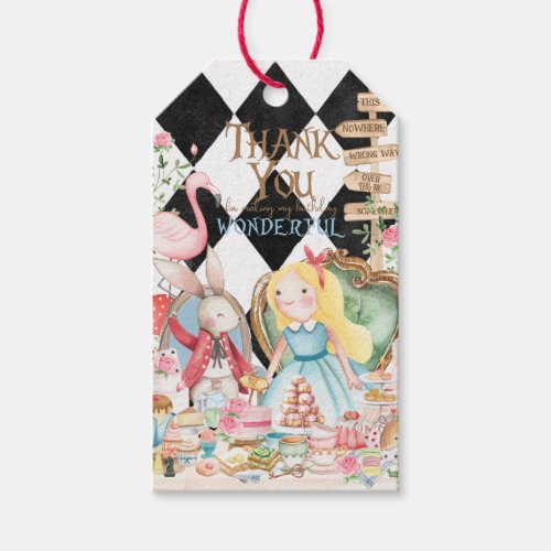 Alice Adventures in Woderland Birthday Tea Party Gift Tags