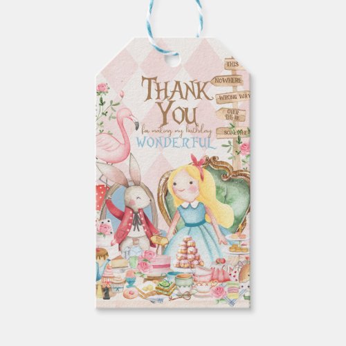 Alice Adventures in Woderland Birthday Tea Party Gift Tags