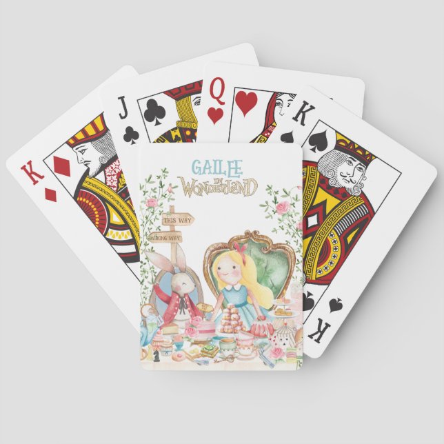 Alice Adventures in Woderland Birthday Tea Party Poker Cards (Back)