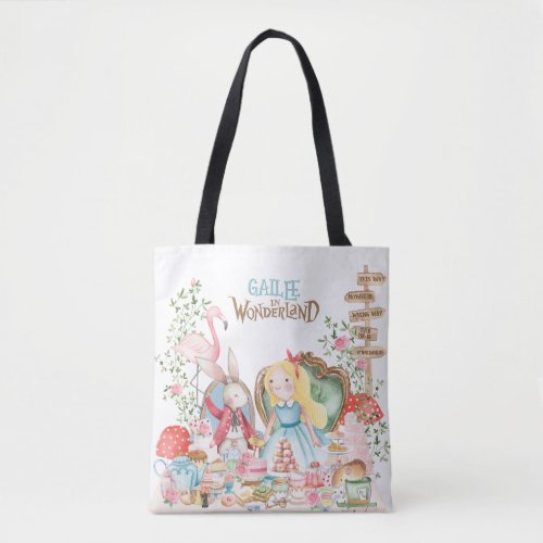 Alice Adventures in Woderland Birthday Tea Party Tote Bag