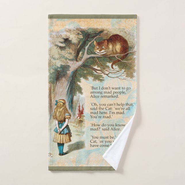Alice Adventures in Wonderland Cheshire Cat Bath Towel Set (Hand Towel)