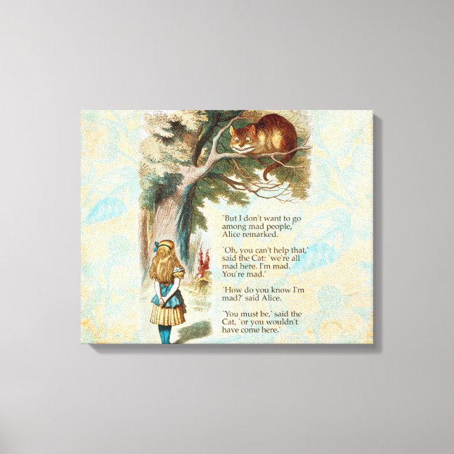 Alice Adventures in Wonderland Cheshire Cat Canvas Print (Front)