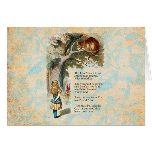 Alice Adventures in Wonderland Cheshire Cat Cards (Front Horizontal)
