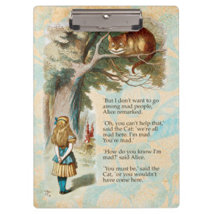Alice Adventures in Wonderland Cheshire Cat Clipboard