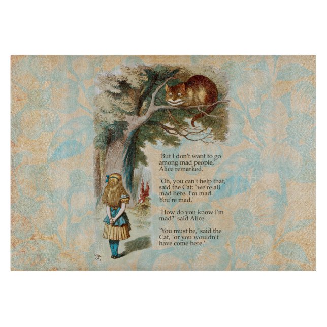 Alice Adventures in Wonderland Cheshire Cat Cutting Board (Front)