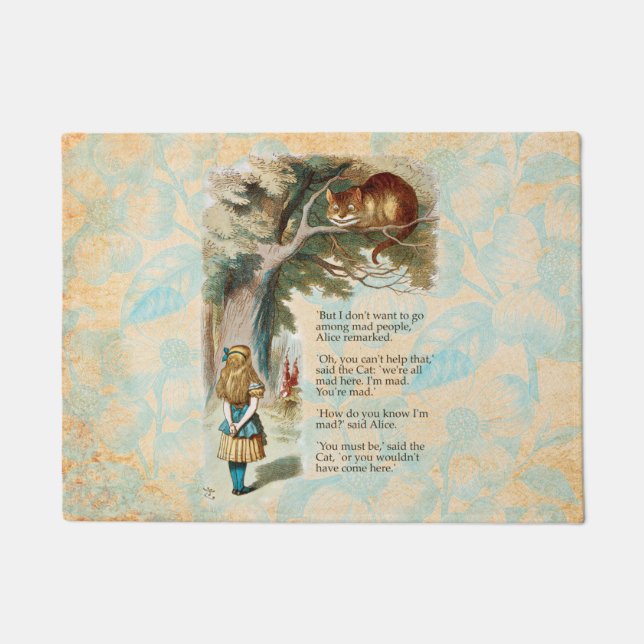 Alice Adventures in Wonderland Cheshire Cat Doormat (Front)