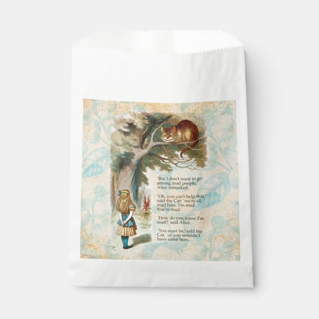 Alice Adventures in Wonderland Cheshire Cat Favor Bag (Front)