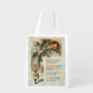 Alice Adventures in Wonderland Cheshire Cat Grocery Bag