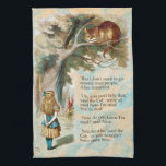 Alice Adventures in Wonderland Cheshire Cat Kitchen Towel<br><div class="desc">Alice's Adventures in Wonderland and the Cheshire Cat - The classic Alice and Cheshire smiling cat, who is sitting up on a branch and looking down from the tree is from the 1800s book, the classic original art about Alice and her adventures in the magical wonderland. Includes excerpt from the...</div>