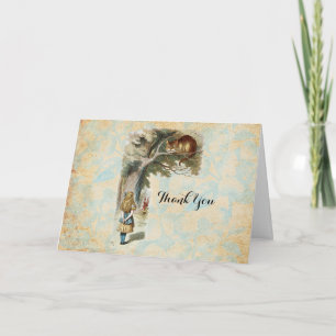Alice Adventures in Wonderland Cheshire Cat Letterpress Thank You Card