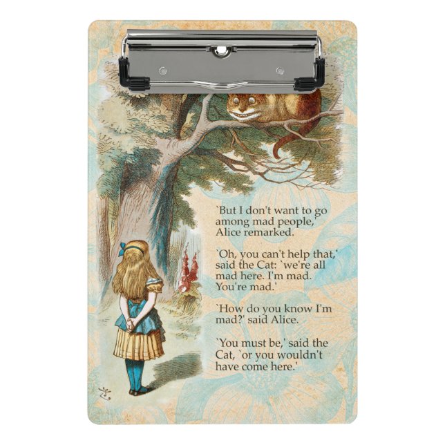 Alice Adventures in Wonderland Cheshire Cat Mini Clipboard (Front)