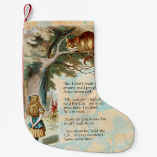 Alice Adventures in Wonderland Cheshire Cat Small Christmas Stocking