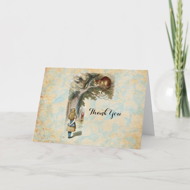 Alice Adventures in Wonderland Cheshire Cat Thank You Card (Front)